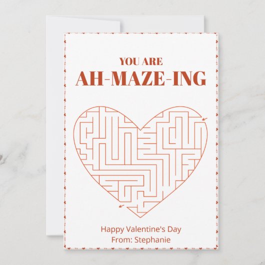 Valentinstag-Aktivitätskarte für Kinder Feiertagskarte (Vorderseite)