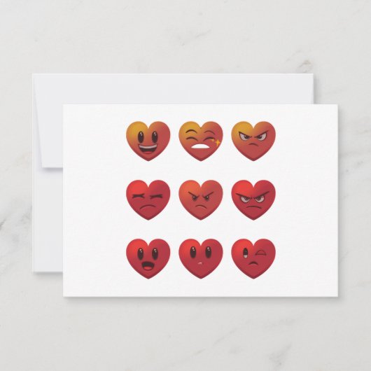 Valentinstag Albern Faces Hearts Funny Dankeskarte (Vorderseite)