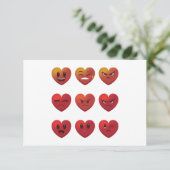 Valentinstag Albern Faces Hearts Funny Dankeskarte (Stehend Vorderseite)
