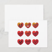 Valentinstag Albern Faces Hearts Funny Dankeskarte (Vorne/Hinten)