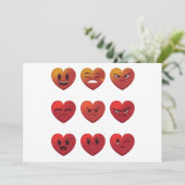 Valentinstag Albern Faces Hearts Funny Einladung (Stehend Vorderseite)