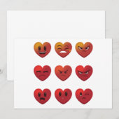 Valentinstag Albern Faces Hearts Funny Einladung (Vorne/Hinten)