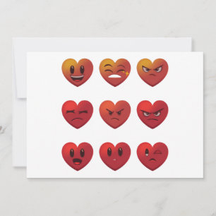 Valentinstag Albern Faces Hearts Funny Einladung