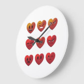 Valentinstag Albern Faces Hearts Funny Große Wanduhr (Winkel)