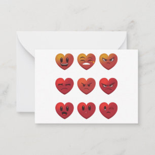 Valentinstag Albern Faces Hearts Funny Mitteilungskarte