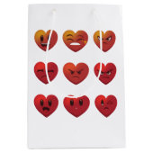 Valentinstag Albern Faces Hearts Funny Mittlere Geschenktüte (Vorderseite)