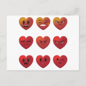 Valentinstag Albern Faces Hearts Funny Postkarte (Vorderseite)