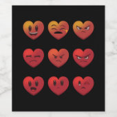 Valentinstag Albern Faces Hearts Funny Weinetikett (Einzelnes Label)