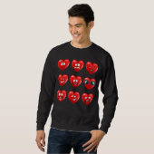Valentinstag Albern Gesichter herzen Funny Boys Gi Sweatshirt (Vorne ganz)