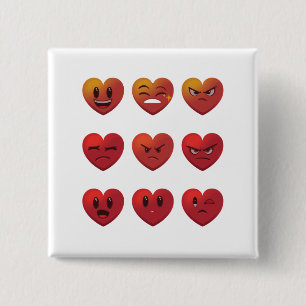 Valentinstag Alberne Gesichter Herzen Lustig Button