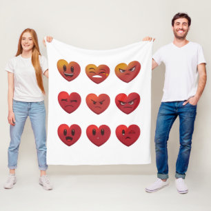 Valentinstag Alberne Gesichter Herzen Lustig Fleecedecke