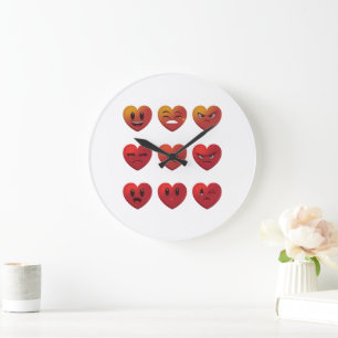 Valentinstag Alberne Gesichter Herzen Lustig Große Wanduhr