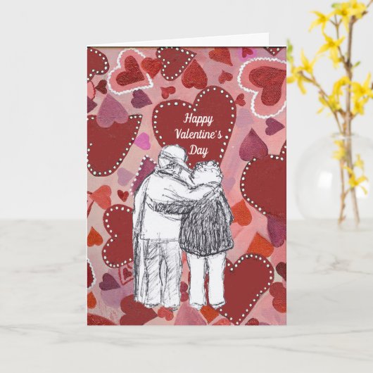 Valentinstag älterer Paare Karte (Gelbe Blume)