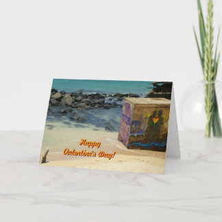 Valentinstag am Strand Feiertagskarte