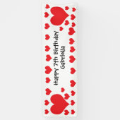 Valentinstag am Weißen und Roten Herz Banner (Vertikal)