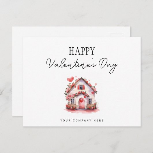 Valentinstag Anwesen Landwirtschaft Feiertagspostkarte (Vorne/Hinten)