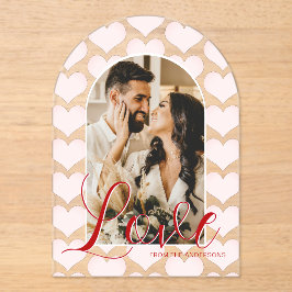 Valentinstag Arch Custom Foto Card Acryleinladungen