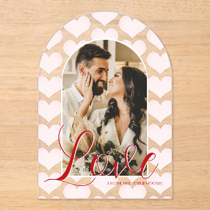 Valentinstag Arch Custom Foto Card Acryleinladungen