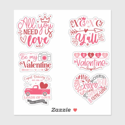 Valentinstag Aufkleber (Blatt)