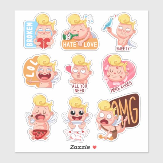 Valentinstag Aufkleber (Blatt)