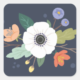 Valentinstag-Aufkleber der Liebe Floral - Mitterna Quadratischer Aufkleber