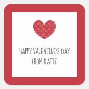 Valentinstag-Aufkleber für Klassenvalentine Quadratischer Aufkleber