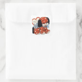 Valentinstag-Aufkleber für Vintage Kunst Quadratischer Aufkleber (Tasche)
