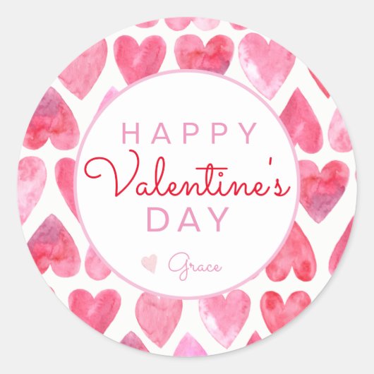 Valentinstag-Aufkleber, Herzsticker, Runder Aufkleber (Vorderseite)