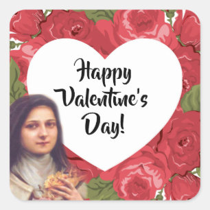 Valentinstag-Aufkleber St. Therese Quadratischer Aufkleber
