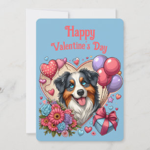 Valentinstag - Australian Shepherd 4 -  Feiertagskarte