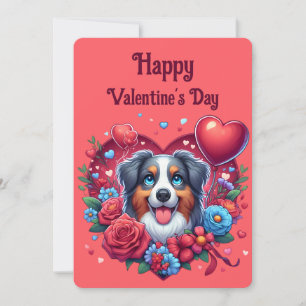 Valentinstag - Australian Shepherd 5 -  Feiertagskarte