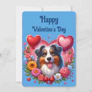 Valentinstag - Australian Shepherd 6 -  Feiertagskarte