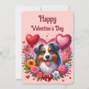 Valentinstag - Australian Shepherd 6 -  Feiertagskarte