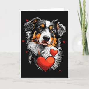 Valentinstag Australian Shepherd Hund Karte