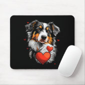Valentinstag Australian Shepherd Hund Mousepad (Mit Mouse)