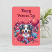 Valentinstag - Australischer Hirte 5 - Feiertagskarte (Stehend Vorderseite)