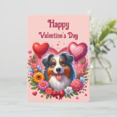 Valentinstag - Australischer Hirte 6 - Feiertagskarte (Stehend Vorderseite)