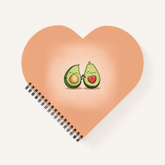 Valentinstag Avocado Halves Liebe Muster Notizblock (Vorderseite)