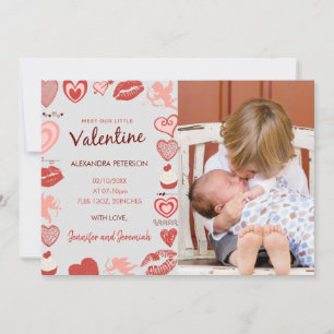 Valentinstag Baby-Ankündigung graue Cupids Ankündigung