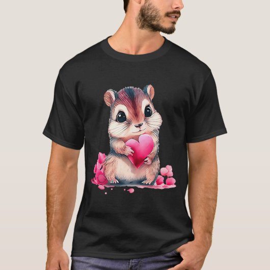 Valentinstag Baby Niedlicher Hamster T-Shirt (Vorderseite)