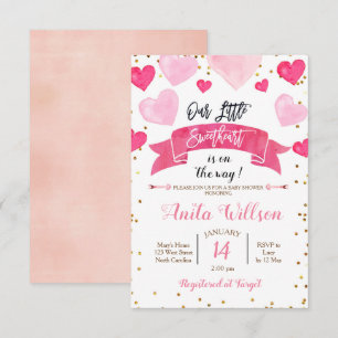 Valentinstag-Baby-Party Unser kleiner Schatz Einladung
