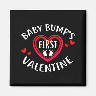Valentinstag Babybauch-Shirt erstes Valentinstag S Magnet
