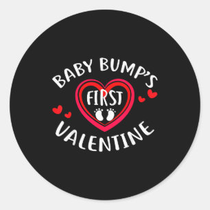 Valentinstag Babybauch Shirt Erstes Valentinstag S Runder Aufkleber