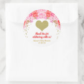 Valentinstag Babyduschaufkleber, rosa Gold Runder Aufkleber (Tasche)