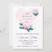 Valentinstag Babydusche Einladung Elegantes Rosa (Vorderseite)