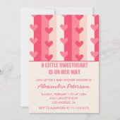 Valentinstag Babydusche Moderne rosa Herzen Einladung (Vorderseite)