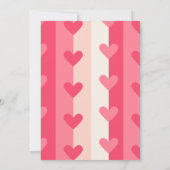 Valentinstag Babydusche Moderne rosa Herzen Einladung (Rückseite)