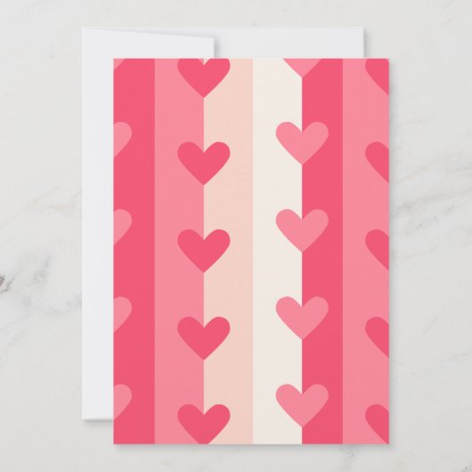 Valentinstag Babydusche Moderne rosa Herzen Einladung (Rückseite)