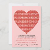 Valentinstag Babydusche Rosa Einladung (Vorderseite)