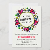 Valentinstag Babydusche whimsisches Herz Einladung (Vorderseite)